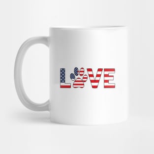 American Flag Dog Paw Mug